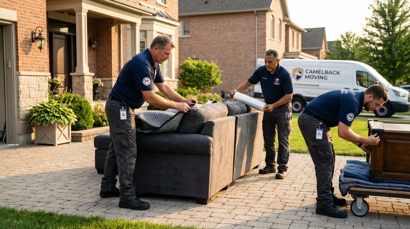 Large estate moving crew wrapping furniture in Warm Springs, VA